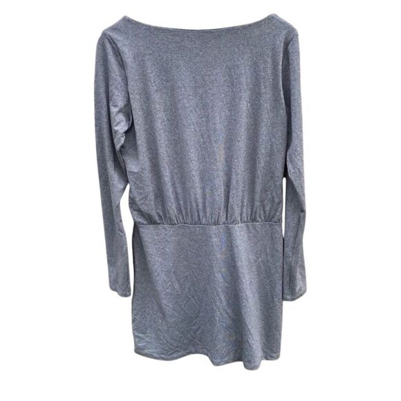 Susana Monaco Women's M Gray Long Sleeve Blouson Mini Length Dress - Picture 2 of 4